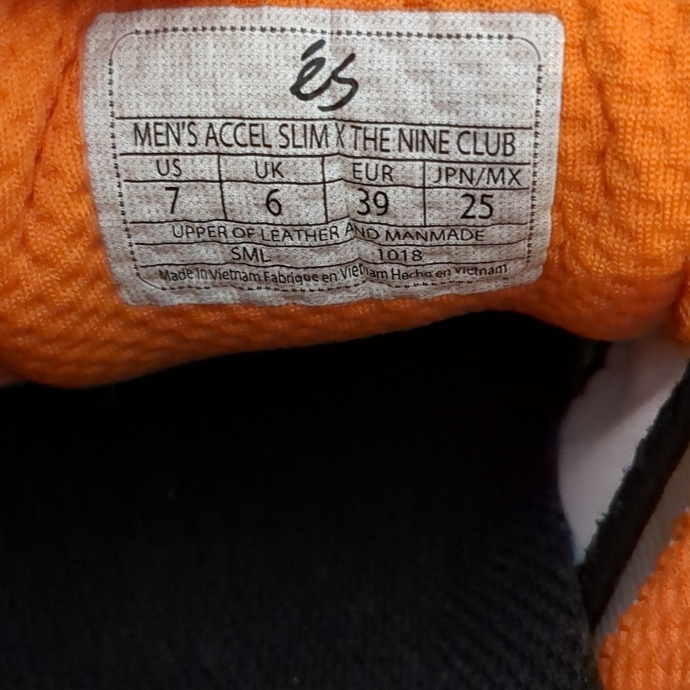Es Accel Slim X The Nine Club Shoes Grey White Orange 7 Skateboard Sneakers - Picture 7 of 12